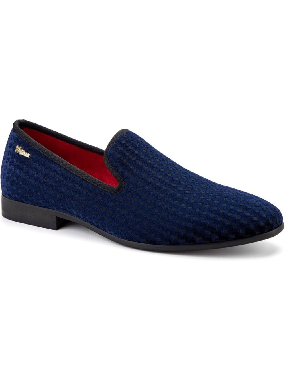Meijiana Men's Blue03 Velvet Loafer Embossed Pattern Slip On Tuxedo Dress Shoes